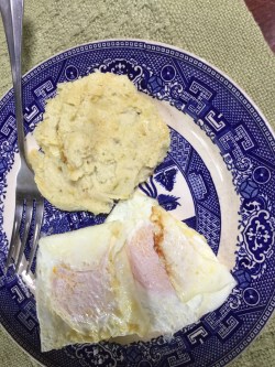 cauliflower mashed with leeks and eggs from Horsedrawn