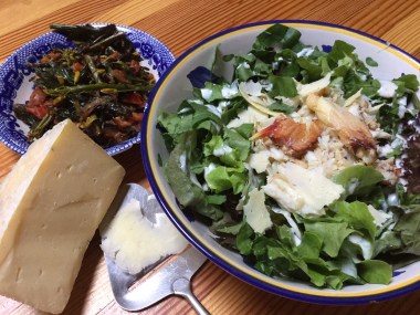 crab salad with Asiago cheese