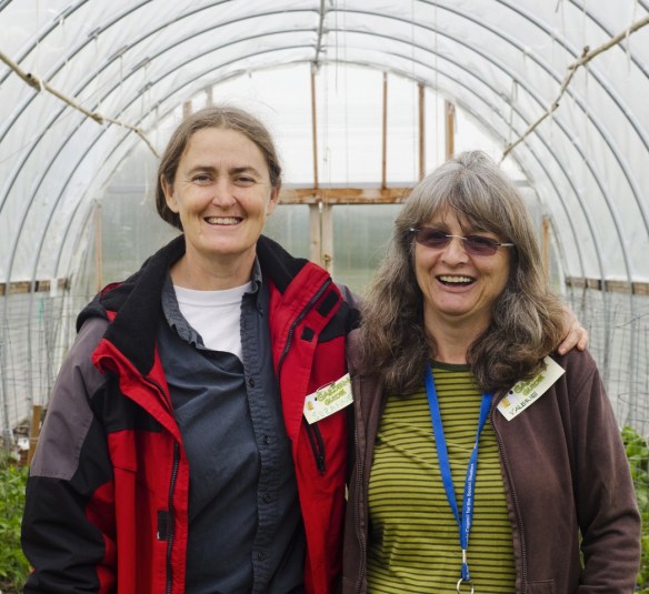 Photo of Suzanne with fellow school gardener Valerie Yukluk