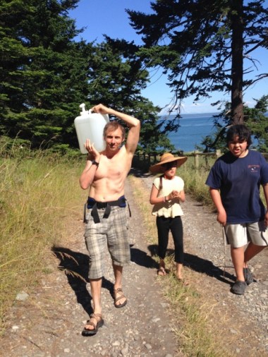 harvesting sea water for salt making