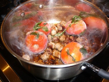 Sauce of frozen tomatoes & basil